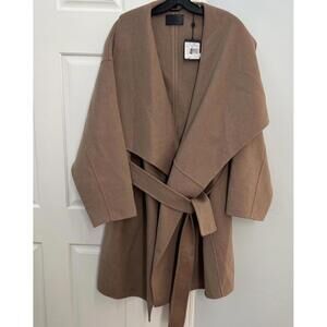 Rudsak Collection Wool Blend Coat with Leather Trim Size XL Nwt